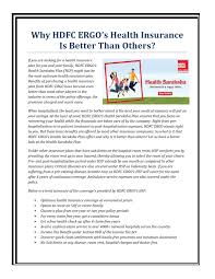 Hdfc ergo general insurance co. Why Hdfc Ergo S Health Insurance Is Better Than Others By Sahil Doshi Issuu