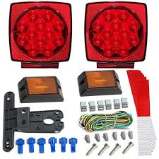 Led Trailer Light Kit Rose Car 12v Trailer Tail Light Kit Universal Waterproof Easy Assembly Attachable Tail Lights With Wiring Harness License Plate Brack