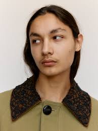 DPTO — Pistachio Cotton Embroidered Collar Jacket