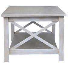 2 drawers southeast asion wood grey end table. International Concepts Hampton Coffee Table In Washed Gray Taupe Ot09 70c