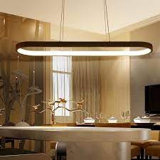New Creative Modern Led Pendant Lights Kitchen Acrylic Metal Suspension Hanging Cceiling Lamp For Dinning Room Lamparas Colgantes In 2021 Kitchen Room Modern Farmhouse Kitchens Dining Room Lighting