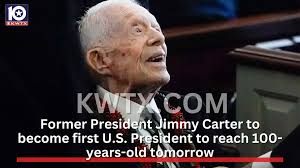 🎉 39th U.S. president Jimmy Carter will make history tomorrow by becoming  the first president to reach 100 years of age READ MORE:  kwtx.com/2024/10/01/former-president-jimmy-carters-100th-birthday-is-almost-here-it-will-be-historic-one/