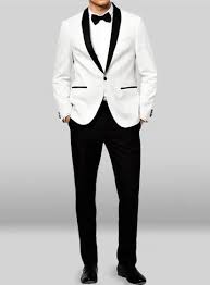 Black And White Suit With Bow Tie White Tux With Black Trim White Tux Jacket White Tux White Tuxedo