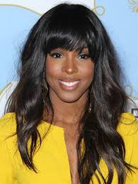 Wavy Black With Bangs Capless Long Kelly Rowland Wigs
