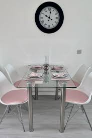 Eiffel Inspired White And Blush Pink Dining Chair With Chrome Metal Legs In 2020 Pink Dining Chairs Dining Chairs Plastic Dining Chairs