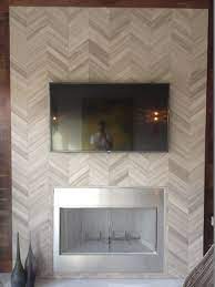Chevron Fireplace Living Room