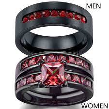 Check spelling or type a new query. Couple Rings Sz6 13 Titanium Steel Mens Wedding Band Princess Cut Red Cz Black Gold Filled Womens Wedding Ring Sets Wish