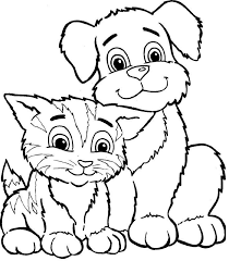 A lot of people from adults to children often take it as their pet and friend. Cat And Dog Cute Coloring Page Coloring Pages Cat Coloring Page Dog Coloring Page Animal Coloring Pages