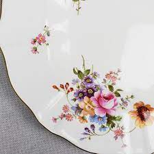 Portuguese english english portuguese german english english german dutch english english dutch Bone China Scalloped Porcelain Royal Crown Derby Dinner Plate In Derby Posies Rose Pattern Chairish