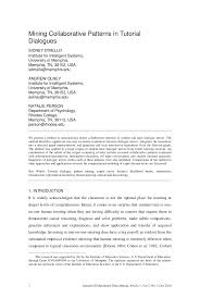 Any dialogue would be an example of this. Pdf Mining Collaborative Patterns In Tutorial Dialogues