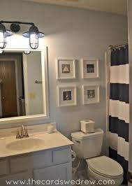 Navy Blue Grey Nautical Bathroom Google Search Bathroom Makeover Blue Bathroom Decor Navy Blue Bathroom Decor