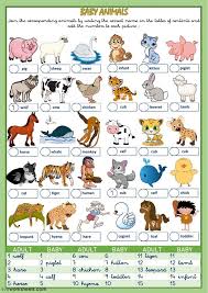 The Animals Interactive And Downloadable Worksheet You Can Do The Exercises Online Or Download The Worksheet As P Baby Animal Names Baby Animals Baby Language