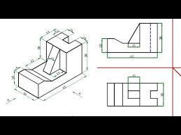 رسم المساقط من منظور Front View Side View Top View تنسيق اللوحة Diagram Floor Plans Art