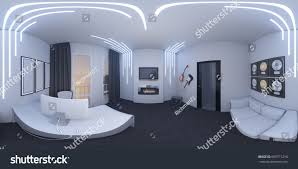 3d Illustration Of Interior Design Of A Home Office In A Space Style Render Executed 360 Deg Interior Design Degree Interior Design Career 3d Interior Design
