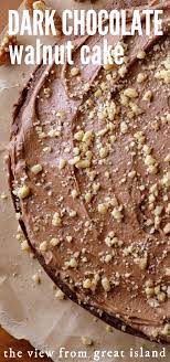 This Dark Chocolate Walnut Cake Has A Sophisticated European Vibe With Ground Walnuts And Dark Chocolate Baking Chocolate Recipes Walnut Cake Best Cake Recipes