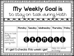 Weekly Behavior Goal Chart Editable