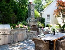 Some homeowners even add a fireplace and a roof or retractable cover over their outdoor kitchens to make them usable in the cold and rain. Outdoor Kitchen Pictures Gallery Landscaping Network