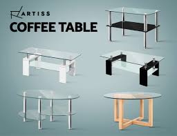 Leick home oval coffee table with drawer in medium oak. Artiss Coffee Table Glass Side Tables Bedside Tables Storage Modern Furniture Ebay