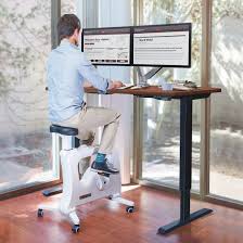 Total Sit Stand Move Solution Desk Riser M2 Desk Bike V9u Flexispot Home Office Layouts Home Office Setup Adjustable Height Desk