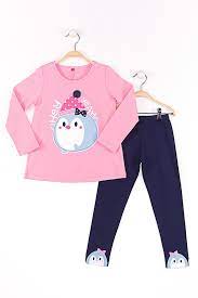pembe lacivert kiz cocuk hey penguen tunik takim denokids trendyol bebek giysi desenlerleri kiz elbiseleri baby outfits