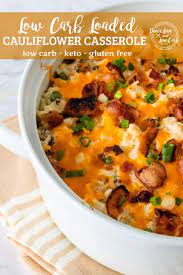 Loaded cauliflower low carb keto with nutritional yeast. Low Carb Loaded Baked Cauliflower Casserole Keto Gluten Free