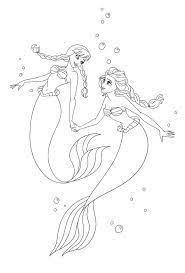 Elsa and anna mermaid coloring pages. Anna And Elsa As Ariel I Lineart Elsa Coloring Pages Mermaid Coloring Pages Mermaid Coloring