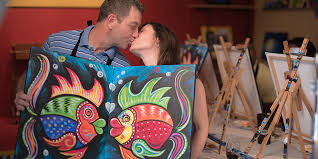 Paint Night For Your Next Date Night Out Together Have an acrylic canvas paint party at home! paint night for your next date night