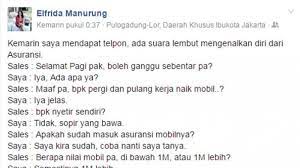 Contoh percakapan spg menawarkan produk. Ditawari Promo Asuransi Jawaban Wanita Ini Membuat Sales Langsung Matikan Telepon Pos Belitung