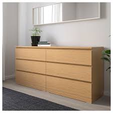 Malm Oak Veneer Chest Of 6 Drawers 160x78 Cm Ikea Ikea Chest Of Drawers Malm Ikea Bedroom Decor