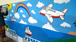 Cara membuat lukisan dinding sekolah sdn cikaret 01 cibinong ini di rekam dari awal sampai selesai. Melukis Dinding Sekolah Tk Youtube