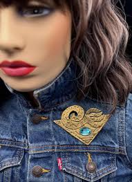 Vintage Debra Roberts "tango" Brass Abstract Brooch