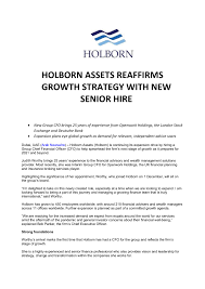 Responsibilities coordinate and manage the development and implementation of comprehensive annual operating budgets. Holborn Assets Reaffirms Growth Strategy With New Senior Hire Emailwire Flip Pdf Online Pubhtml5