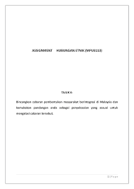 Assignment Mpu Hubungan Etnik Docx Assignment Hubungan Etnik Mpu3113 Tajuk 6 Bincangkan Cabaran Studocu