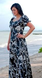 Offering an array of styles, lengths & colors, there's surely one perfect for you. Hawaiian Wedding Dresses With Sleeves Punahou Aikane Black Hawaiian Long Dress Dress Hawaiian Style Polynesian Dress Muumuu Dress