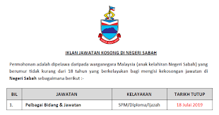 Lembaga kemajuan ikan malaysia (cawangan sabah). Jawatan Kosong Di Negeri Sabah Kelayakan Spm Diploma Ijazah Ejawatankini Com