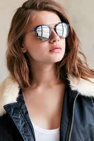 Ray Ban Double Bridge Round Sunglasses In Blue Lyst