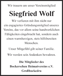 Wolfs waren allgemein anerkannt, so dass er 1926 zum präsidenten des österreichischen. Traueranzeigen Von Siegfried Wolf Trauer In Thueringen De