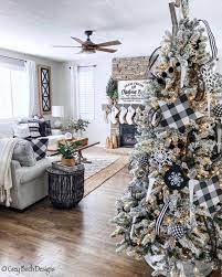 20 Incredibly Inspiring Ideas To Decorate With Flocked Christmas Trees Plaid Christmas Decor Flocked Christmas Trees Rustic Christmas Tree