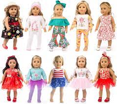 Our 18 inch clothing for bedtime give you plenty of choices with pajamas and robes. Amazon Com Zqdoll 19 Pcs Girl Doll Clothes Gift For American 18 Inch Doll Clothes And Accessories Including 10 Complete Sets Of Clothing Toys Games