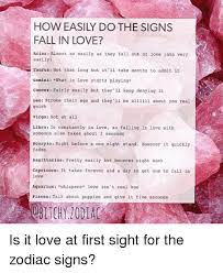 Just like a virgin, you take your time. How Easily Do The Signs Fall In Love Aries Almost As Easily As They Fall Out Of Love Aka Very Easily Taurus Not That Long But It Ll Take Months To Admit It