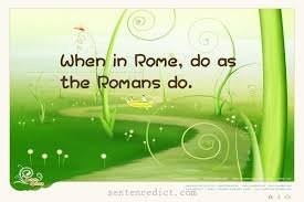Sī fuerīs alibī, vīvitō sīcut ibī; Good Sentence Appreciation When In Rome Do As The Romans Do