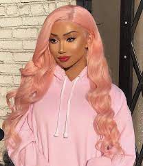 Grace Fantasy Natural Pink Wigs Lace Front Replacement Wigs Long Straight Wavy Heat Resistant Synthetic Hair Wig For Women Natural Hairline Us 63 00 Gracefa Wig Hairstyles Human Hair Wigs Lace Front Wigs