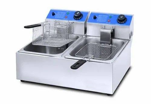 2 Tank 2 Basket Electric Fryer with Tap