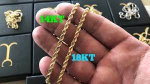 I'm looking to purchase a yellow gold chain and i can't decide whether to get 10k or 14k. 18kt Vs 14kt Rope Chains Youtube
