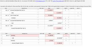 Solved Shore Co Sold Merchandise To Blue Star Co On Acc Chegg Com