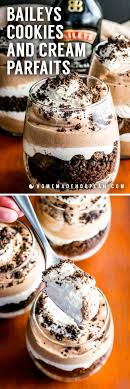 Granulated sugar, 3 chocolate pots with irish cream liqueur and irish oatmeal cookies 1813 views Baileys Cookies And Cream Parfaits Homemade Hooplah