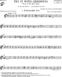 Free free recorder quartet sheet music sheet music pieces to download from 8notes.com Try It With Gershwin For Recorder Quartet Tenor Recorder Sheet Music By George Gershwin Nkoda