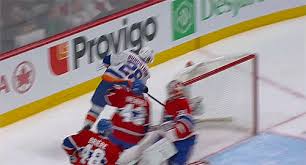 Nicolas roy waited until just 1:18 into the extra frame to give vegas the victory. Gif Canadiens Douglas Murray Ejected For Cross Check To Islanders Johan Sundstrom Thescore Com