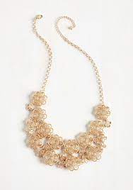Gold Petal Recipient Necklace Mod Retro Vintage Necklaces Modcloth Com Floral Statement Necklace Jewelry Wedding Jewelry