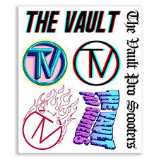 The vault pro scooters logo. Tv Sticker Sheet The Vault Your Pro Scooter Shop